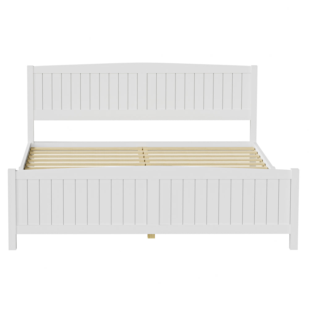 Bed Frame King Size Timber Platform White