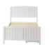 Wooden Bed Frame King Single with Trundle Drawers White