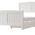 Wooden Bed Frame King Single with Trundle Drawers White