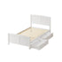 Wooden Bed Frame King Single with Trundle Drawers White