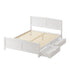 Wooden Bed Frame Queen Size with Trundle Drawers White
