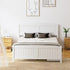 Wooden Bed Frame Queen Size with Trundle Drawers White