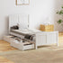 Wooden Bed Frame Single Size with Trundle Drawers White