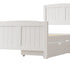 Wooden Bed Frame Single Size with Trundle Drawers White