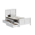 Wooden Bed Frame Single Size with Trundle Drawers White