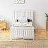 Wooden Bed Frame Single Size with Trundle Drawers White