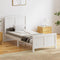 Oikiture Single Wooden Bed Frame White Timber Platform Mattress Base