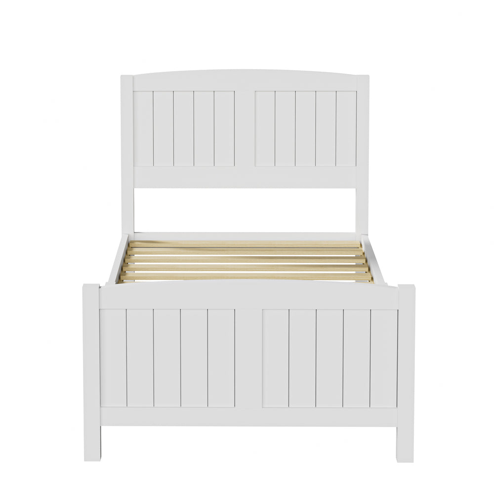 Bed Frame Singe Size Timber Platform White