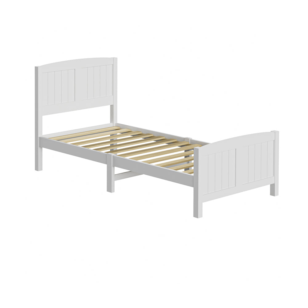 Bed Frame Singe Size Timber Platform White