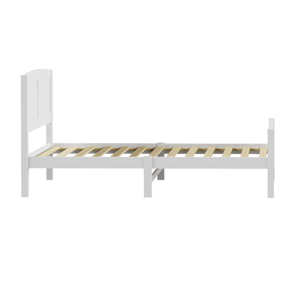 Bed Frame Singe Size Timber Platform White