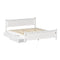 Oikiture Wood King Bed Frame with 2 Storage Drawers White
