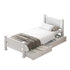 Oikiture Wood King Single Bed Frame with 2 Storage Drawers White