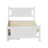 Oikiture Wood King Single Bed Frame with 2 Storage Drawers White