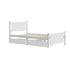 Oikiture Wood King Single Bed Frame with 2 Storage Drawers White