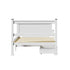 Oikiture Wood King Single Bed Frame with 2 Storage Drawers White