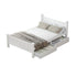 Oikiture Wood Queen Bed Frame with 2 Storage Drawers White