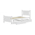Oikiture Wood Single Bed Frame with 2 Storage Drawers White