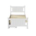 Oikiture Wood Single Bed Frame with 2 Storage Drawers White