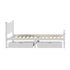 Oikiture Wood Single Bed Frame with 2 Storage Drawers White