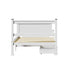 Oikiture Wood Single Bed Frame with 2 Storage Drawers White