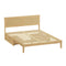 Double Wooden Bed Frame with 2 Drawers Rattan Headboard