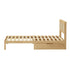 Double Wooden Bed Frame with 2 Drawers Rattan Headboard