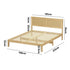 Queen Size Wooden Bed Frame & Wicker Rattan Headboard