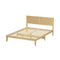 Queen Size Wooden Bed Frame & Wicker Rattan Headboard