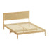 Queen Wooden Bed Frame with 2 Drawers & Rattan Headboard, Natural Colour