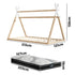 Oikiture King Single Kids Bed Frame Mattress Set Wooden Teepee House Beds