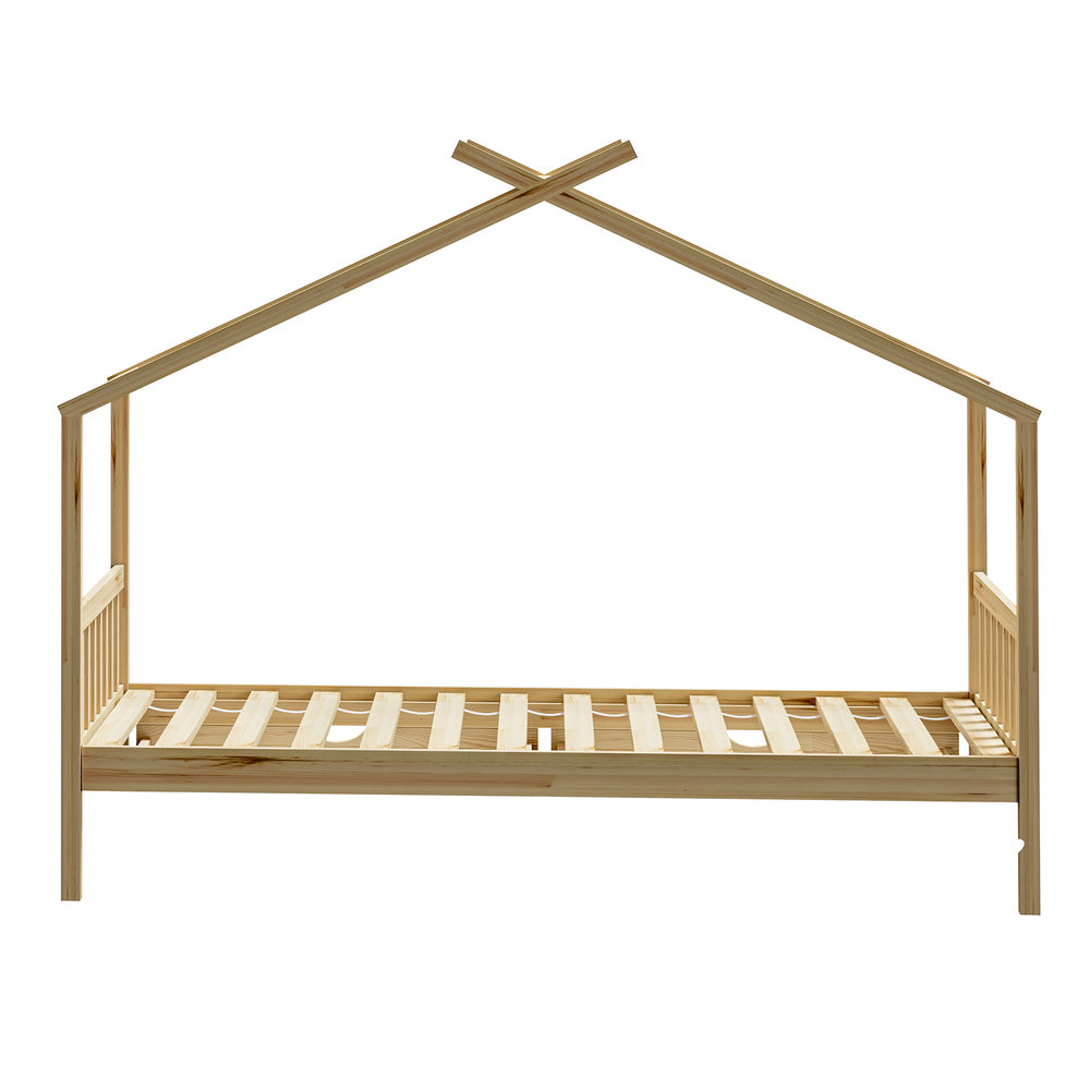 Bed Frame Wooden Kids Single Timber House Beds