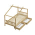 House Bed Frame Wooden Single Size with Drawers