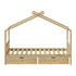 House Bed Frame Wooden Single Size with Drawers