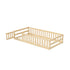 Oikiture Kids Bed Frame Single Beds Timber Wood Gate Guard Natural