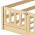 Oikiture Kids Bed Frame Single Beds Timber Wood Gate Guard Natural