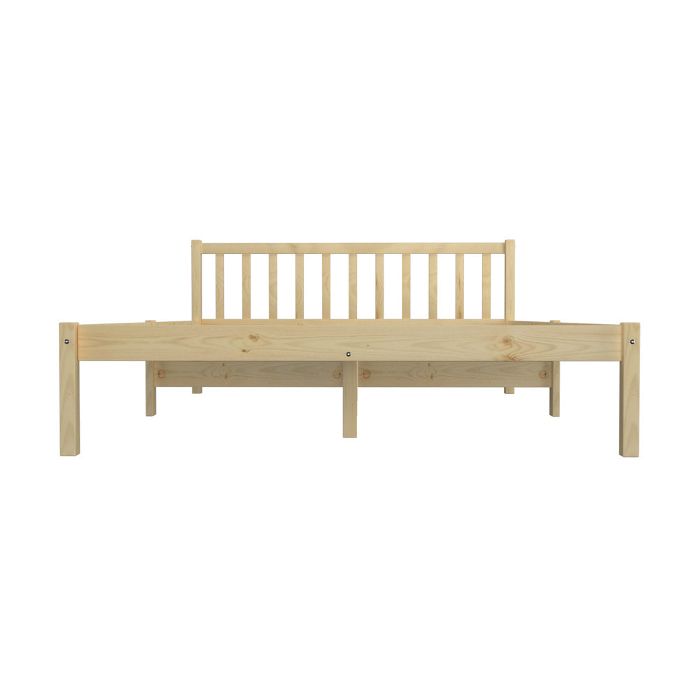 Oikiture Wooden Bed Frame Queen Size Slat Support
