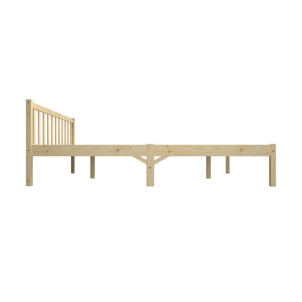 Oikiture Wooden Bed Frame Queen Size Slat Support