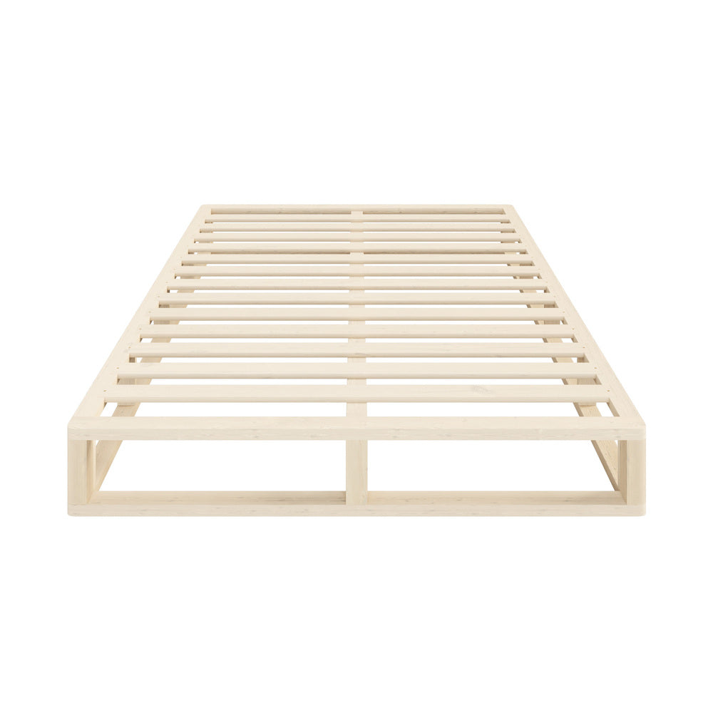 Wooden Bed Frame Double Size Cage-like Base