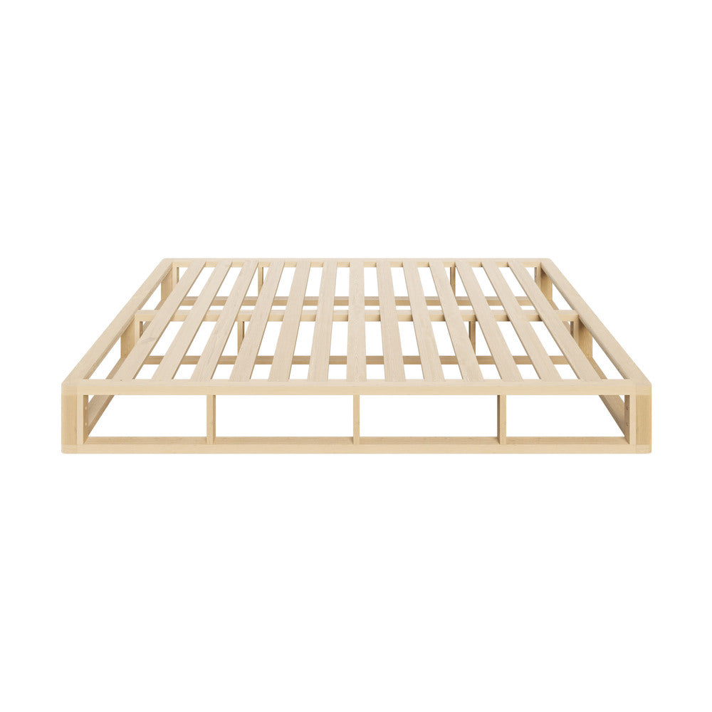 Wooden Bed Frame Double Size Cage-like Base