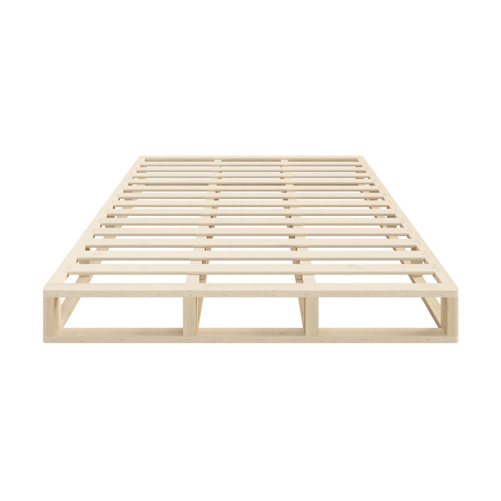 Wooden Bed Frame King Size Cage-like Base