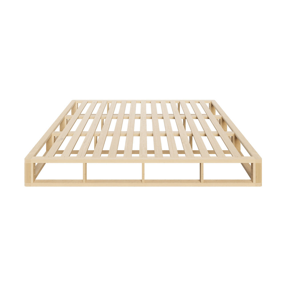 Wooden Bed Frame King Size Cage-like Base