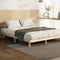Oikiture King Single Wooden Bed Frame Solid Pine Wood Slat Base