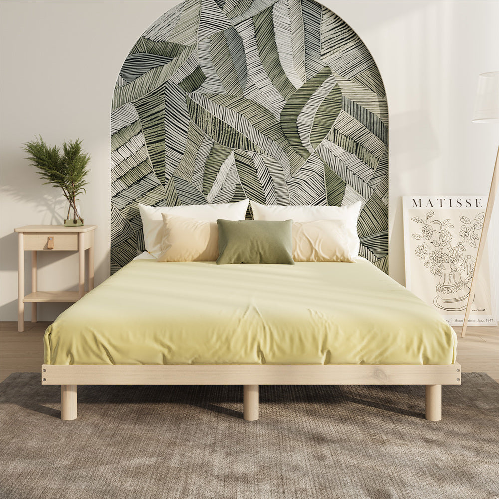 Bed Frame King Single Bed Base Solid Wood Slats