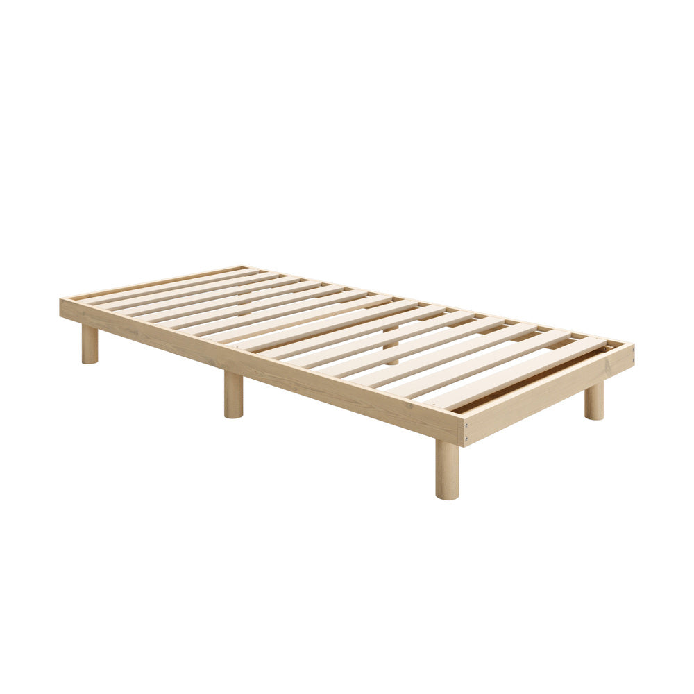 Bed Frame Single Size Bed Base Solid Wood Slats