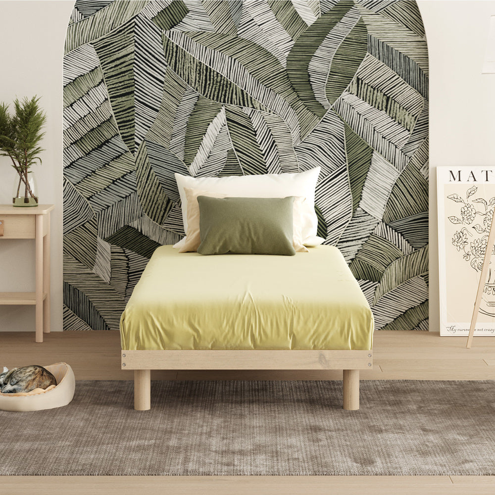 Bed Frame Single Size Bed Base Solid Wood Slats