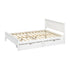 Oikiture Double Wooden Bed Frame with 2 Drawers White