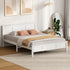 King Wood Bed Frame & Slatted Base Pine Headboard White