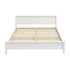 King Wood Bed Frame & Slatted Base Pine Headboard White
