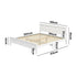 King Wood Bed Frame & Slatted Base Pine Headboard White