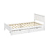 Oikiture King Single Wooden Bed Frame with 2 Drawers White